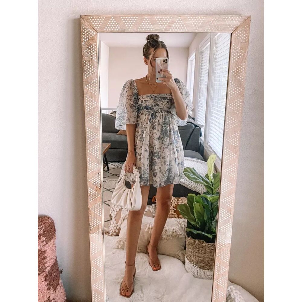 Abercrombie & Fitch Emerson Angel Sleeve Mini Dress Floral NWT Size Small - Picture 2 of 7